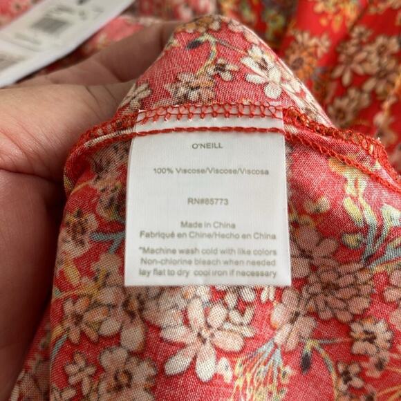 O'Neill Orange Floral Mini Dress Size L NWT - Picture 5 of 5